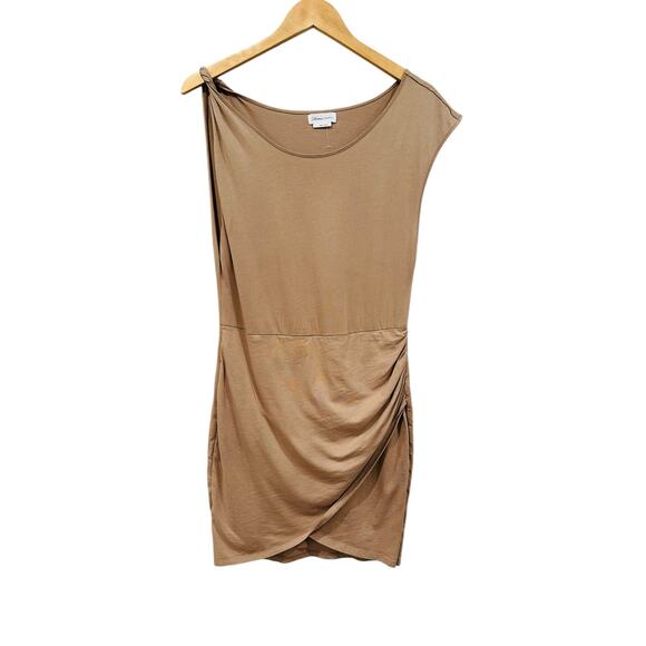 Lovers and Friends Dana Stretch Cotton Mini Bodycon Dress Taupe Size Small - Picture 2 of 6